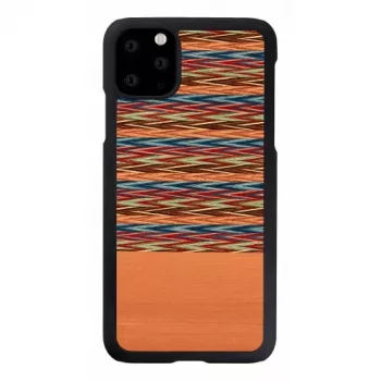 man and wood viedtālruņa maciņš iPhone 11 Pro Max — brūns rūtains, melna apmale