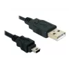 USB kabelis DeLOCK 82252 USB 2.0 1,5 m USB A Mini-USB B melns