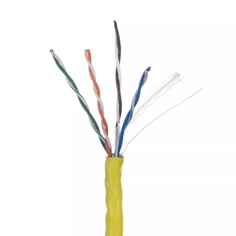 Tīkla kabelis LANBERG LCU6-10CC-0305-Y U/UTP Cat6 305 m Dzeltens, 23 AWG, 250 MHz
