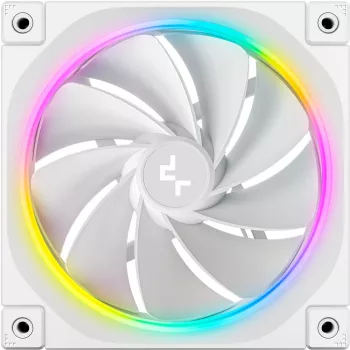 DeepCool FL12R 120 mm datora ventilators, balts, 2150 RPM, aktīvais PFC, ARGB fona apgaismojums