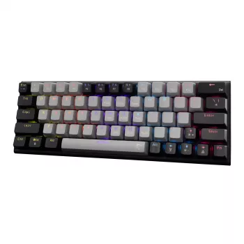 Mehāniskā spēļu tastatūra White Shark WAKIZASHI-2 US izkārtojums pelēki-melna ar sarkaniem slēdžiem
