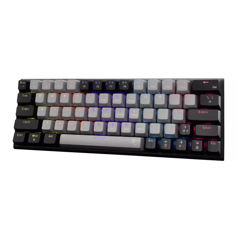Mehāniskā spēļu tastatūra White Shark WAKIZASHI-2 US izkārtojums pelēki-melna ar sarkaniem slēdžiem