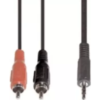 Audio kabelis e+p B 113/2 2,5m 2 x RCA uz 3,5mm melns