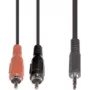 Audio kabelis e+p B 113/2 2,5m 2 x RCA uz 3,5mm melns