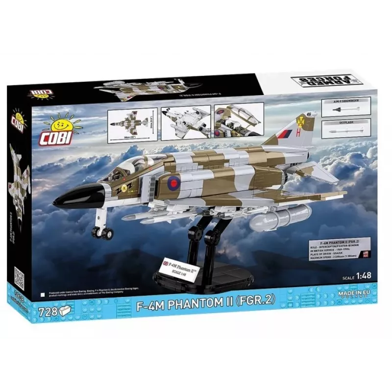 Cobi Blocks F-4M Phantom II militārā lidmašīnas modelis, 728 detaļu konstruktors