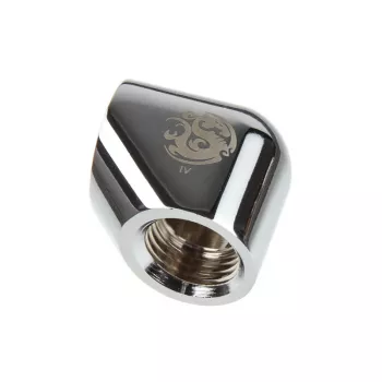 Bitspower Adapteris 90 grādu G1/4 collu IG uz G1/4 collu IG - sudraba spīdīgs