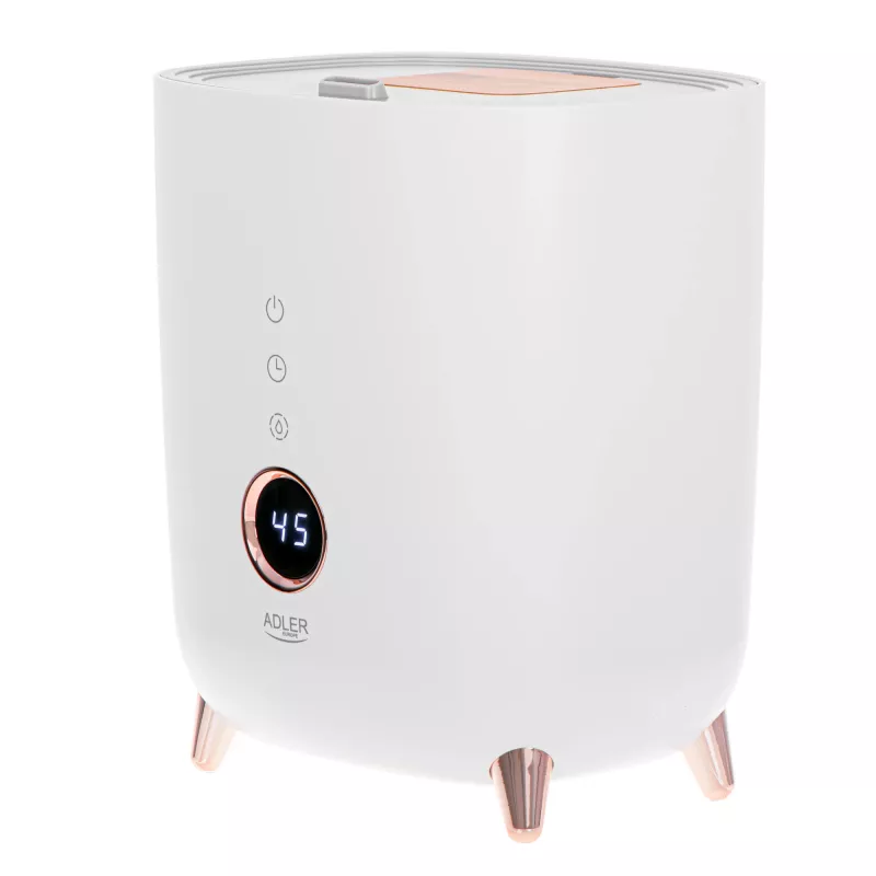 Ultraskaņas mitrinātājs Adler AD 7972 — 4 L tvertne, 300 ml/h, līdz 35 m², 23 W, balts
