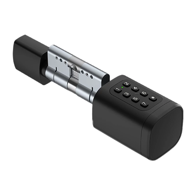Digitālais cilindrs Avatto SDL-V1-B80 — 80 mm, melns, bezatslēgas elektroniskais cilindrs