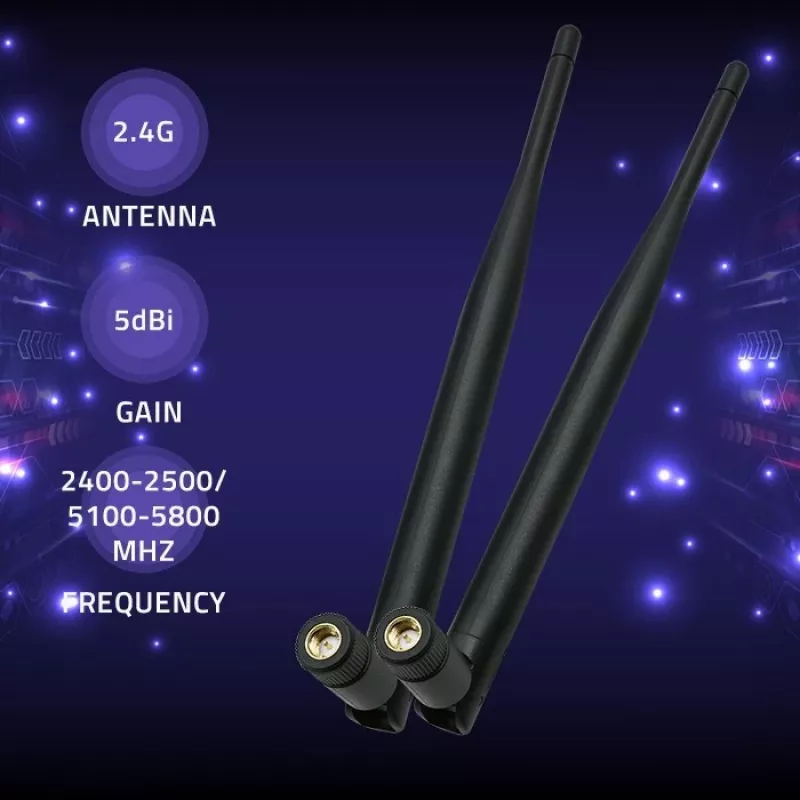 Iekštelpu Wi‑Fi antena QOLTEC 57046, divjoslu 2.4–2.5 GHz un 5.1–5.8 GHz, 5 dBi, 50 Ω