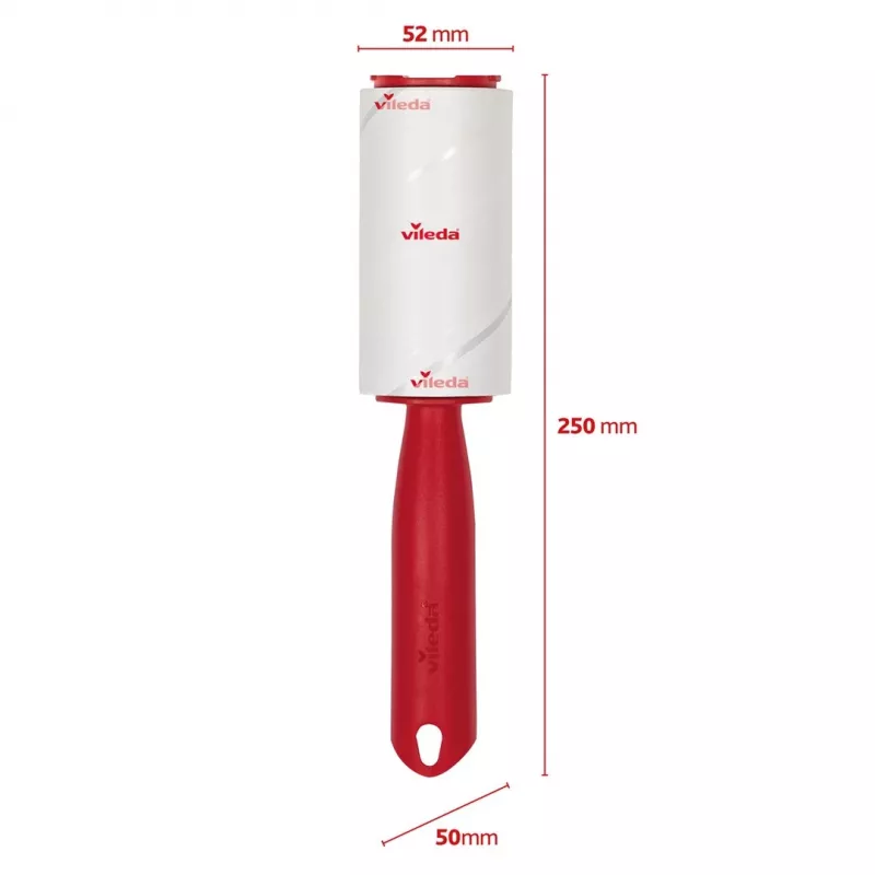 Apģērbu kopšanas rīks VILEDA 173390 — pašlīmējošs mājdzīvnieku spalvu rullītis, platums 52 mm, augstums 250 mm, ergonomisks rokturis