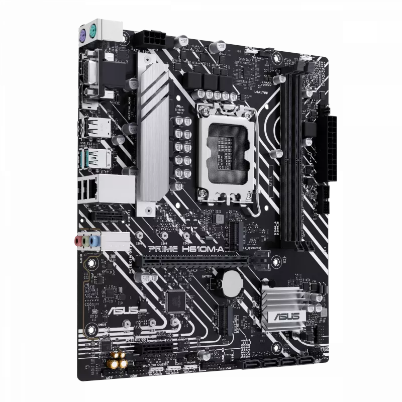 ASUS PRIME H610M-A R2.0 | Procesoru saime Intel | Procesora ligzda LGA1700 | Atbalstītie cieto disku interfeisi M.2, SATA | SATA savienotāju skaits 4