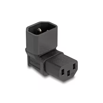 DeLOCK tīkla adapteris IEC 60320 C14 uz C13 Spraudnis Ligzda 10 A 90° Melns 80472