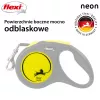 Izvelkama pavada Flexi New NEON 5 m - lentes pavada, maziem suņiem līdz 15 kg, melna/dzeltena
