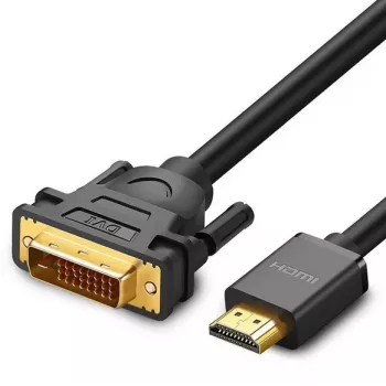 UGREEN DVI uz HDMI adaptera kabelis HD106 — DVI (vīrišķais) uz HDMI (vīrišķais), 1,5 m, FHD 1080p / 3840×2160