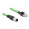 Tīkla kabelis DeLOCK M12 kabelis A-kodēts 8 kontaktu vīrišķais uz RJ45 vīrišķais PUR (TPU) 1 m