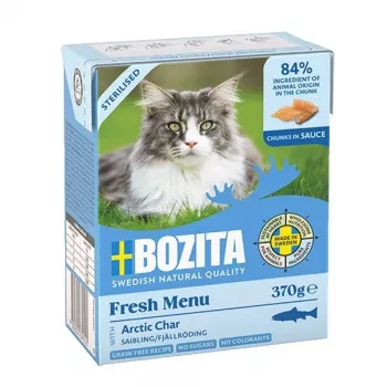BOZITA Fresh Menu Sterilised Arktikas palija - mitrā kaķu barība - 370 g