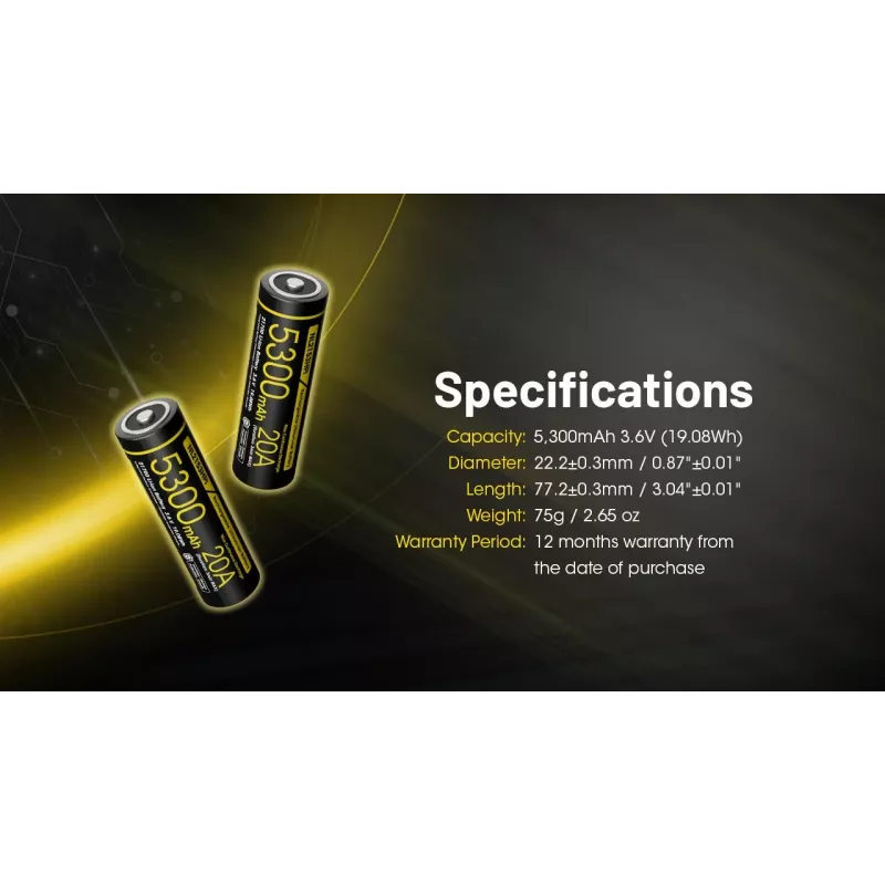 AKUMULATORS UZLĀDĒJAMS LI-ION 3,6V/NL2153HPI(5300MAH) NITECORE