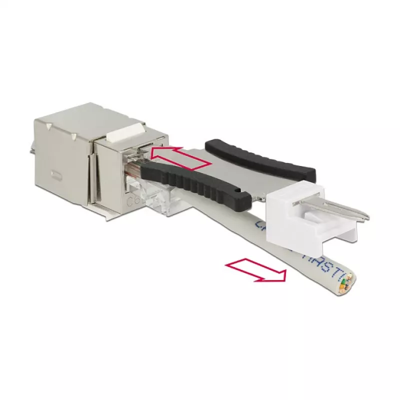 Keystone modulis DELOCK 86404 — RJ-45 sudraba, 38,5×22,3×17,3 mm