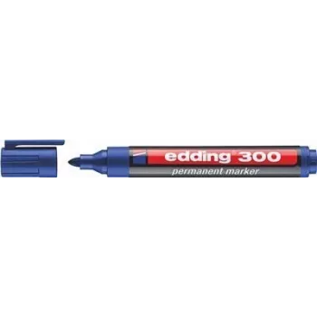 Pastāvīgais marķieris Edding 300 — zila tinte, 1,5 mm uzgalis, 10 gab. iepakojumā