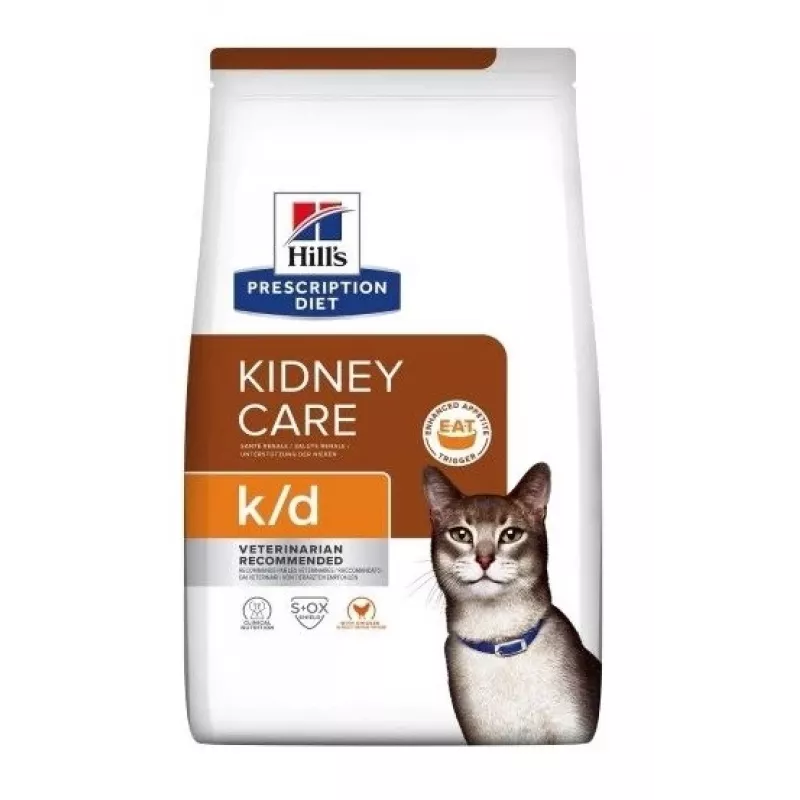 HILL'S PRESCRIPTION DIET Feline k/d nieru kopšanas sausā kaķu barība vista 3 kg