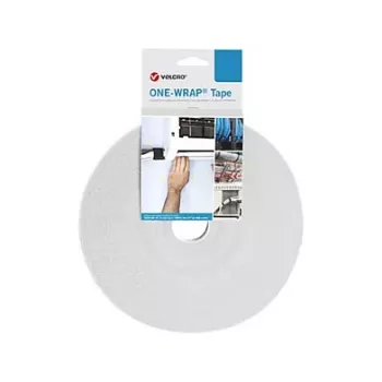 Velcro One Wrap lentes saite, Velcro, polipropilēns, 25000 mm x 10 mm, balta