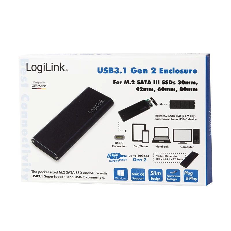 SSD korpuss LogiLink UA0314 Melns M.2