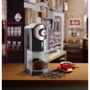 Melitta Molino 100 W melna, sarkana, nerūsējošais tērauds