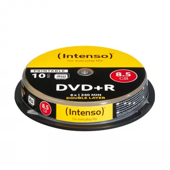 DVD+R DL Intenso 1x10 8,5 GB 8x Double Layer apdrukājams