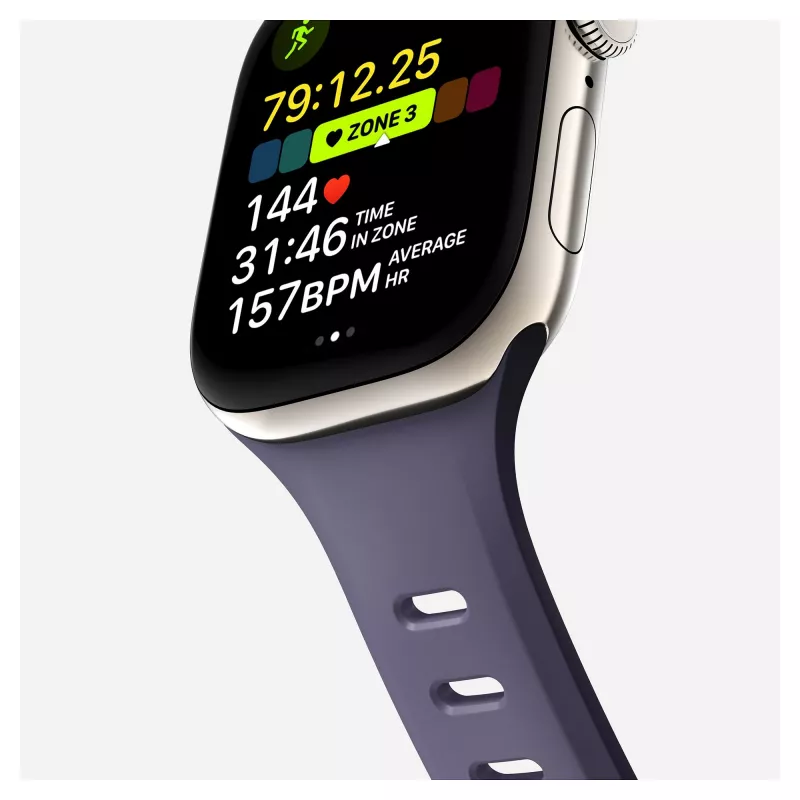 Band Nomad Tempo Band violeta Rubber, Saderīga with smartwatch, 18 mm width, wrist 135–175 mm