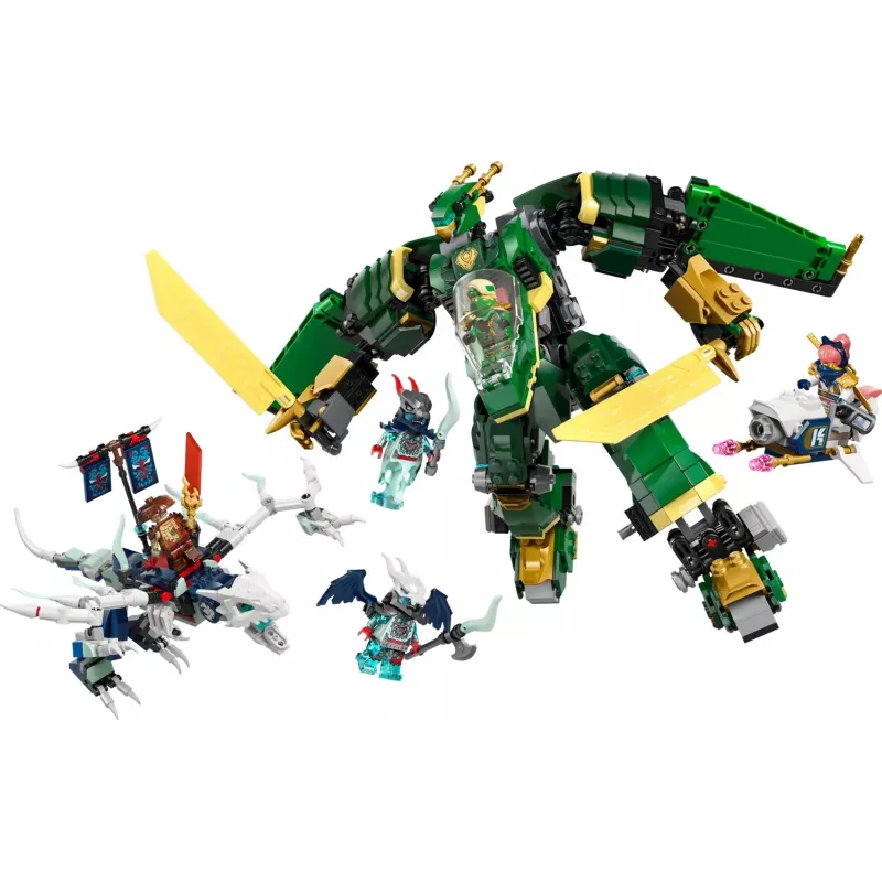 LEGO NINJAGO komplekts 71845 Lloyd’s Jet Mech — 1112 detaļas, 5 minifigūras, kustīgi spārni, augstums 240 mm