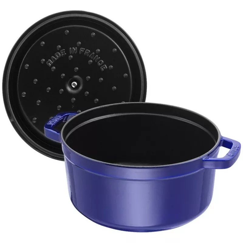Čuguna katls Staub 26 cm apaļš, tumši zils