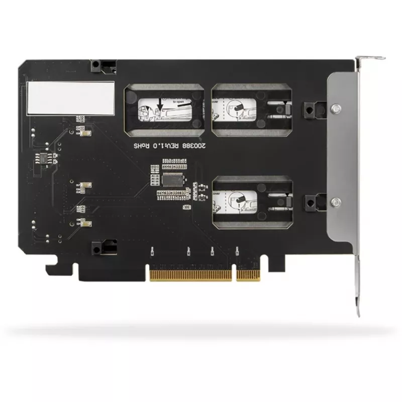 Mobilais glabāšanas plaukts RAIDSONIC ToughArmor MB842MP-B — 2 izņemami sloti M.2 NVMe, PCIe 4.0 x16