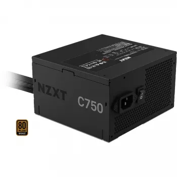 Barošanas bloks NZXT C750 Bronze 750 W, 24-pin ATX, 80 PLUS Bronze, 120 mm ventilators, Melns