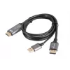 HDMI(M)->DISPLAYPORT(M) KABELIS 1M 4K MELNS LANBERG
