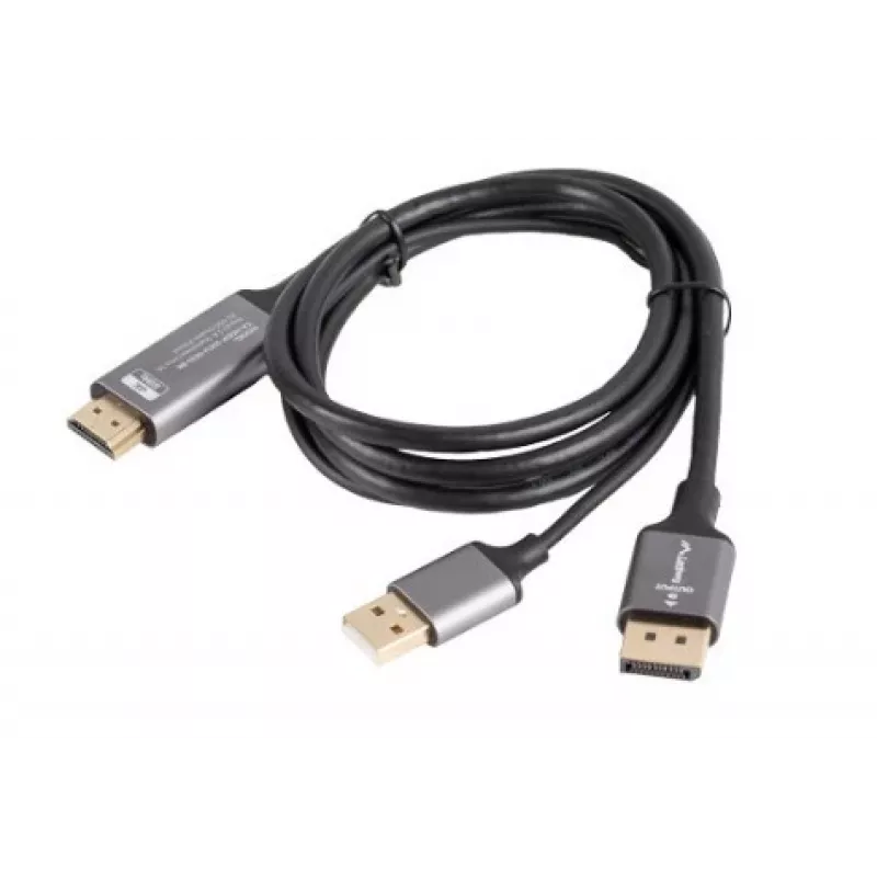 HDMI(M)->DISPLAYPORT(M) KABELIS 1M 4K MELNS LANBERG