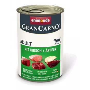 ANIMONDA GranCarno Adult mitrā suņu barība ar cūkgaļu, brieža gaļu un āboliem, 400 g