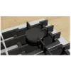 Iebūvējamā gāzes plīts virsma Bosch PPP6A2I40, 4 zonas, čuguna restes, melna, 590×520×54 mm, rotācijas slēdžu vadība