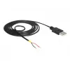 Delock kabelis USB2.0 Type-A spraudnis > 2 x atpliki vadu gali - 1,5m - melns (85664)