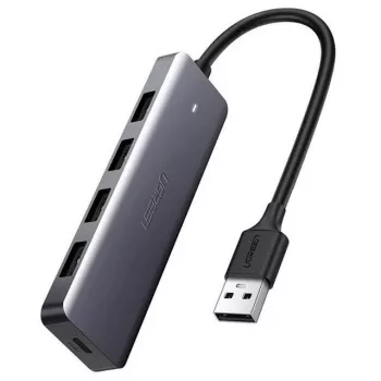 Ugreen Hub 4-in-1 USB-C adapteris uz 4× USB 3.0 + USB-C pelēks