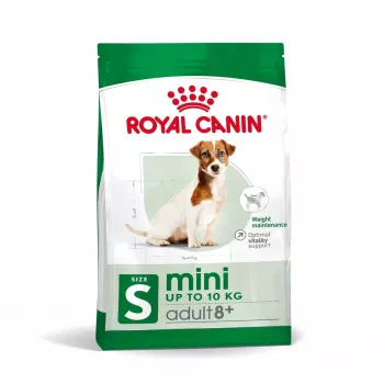 Sausā suņu barība Royal Canin Mini Adult 8+ Senior ar mājputnu gaļu un rīsiem, dārzeņiem, 8 kg, mazu šķirņu suņiem (5–10 kg)