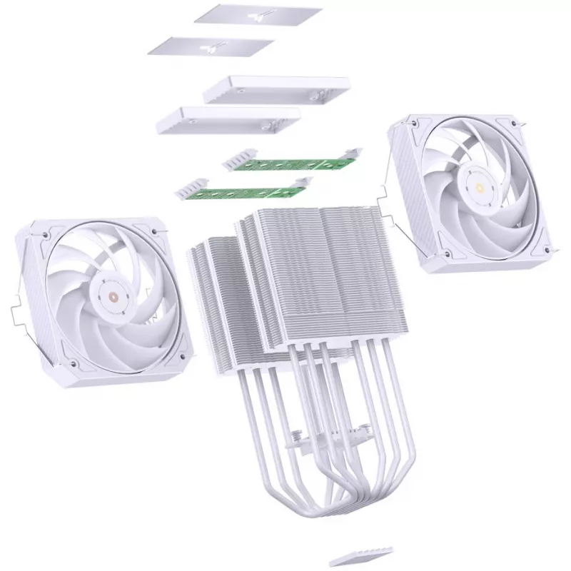 Jonsbo HX6280 CPU dzesētājs, PWM, RGB - 130 mm, balts