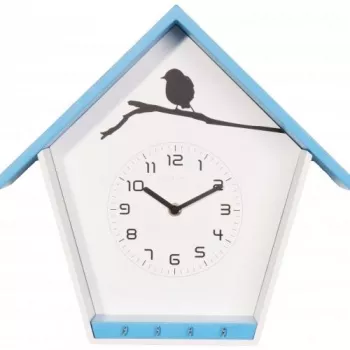 NeXtime klok 3109bl Cuckey, 30.5x33x11 cm, Sienas, Zila/Balta