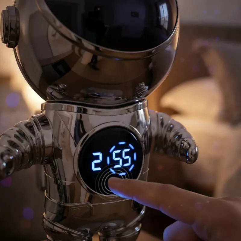 Hawk HW-STAR02 astronauta zvaigžņu projektors ar pulksteni hroma izpildījumā