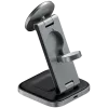 SATECHI 3-in-1 salokāms Qi2 bezvadu uzlādes statīvs (Space Gray) ar A, C, G tipa spraudņiem