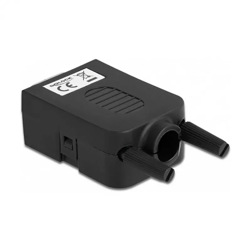 Vadu savienotājs DeLOCK 66232 Sub-D 9 10 kontaktu spaiļu bloks Melns