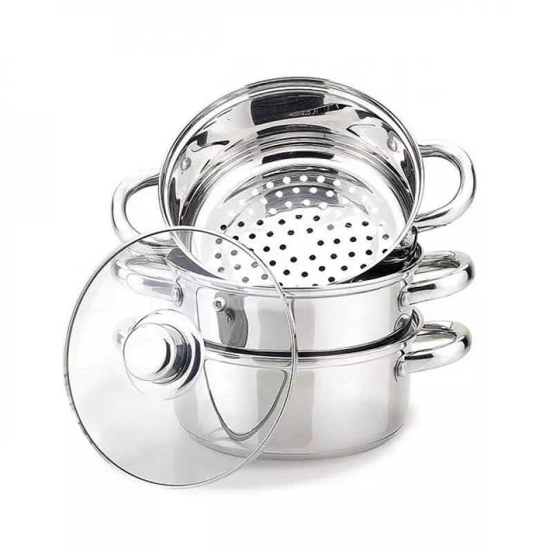 Elektriskais tvaicētājs Maestro MR-2900-18 1500 W vertikālā tvaika, 18 cm katls, 2 L, nerūsējošais tērauds un stikls, piemērots indukcijas plītīm