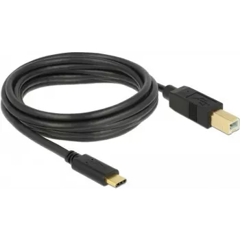 USB kabelis DeLOCK 83666 USB 2.0 3m USB C USB B Melns