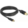 USB kabelis DeLOCK 83666 USB 2.0 3m USB C USB B Melns