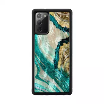 Aizsargājošs tālruņa maciņš iKins Samsung Galaxy Note 20 — Aqua Agate dizains