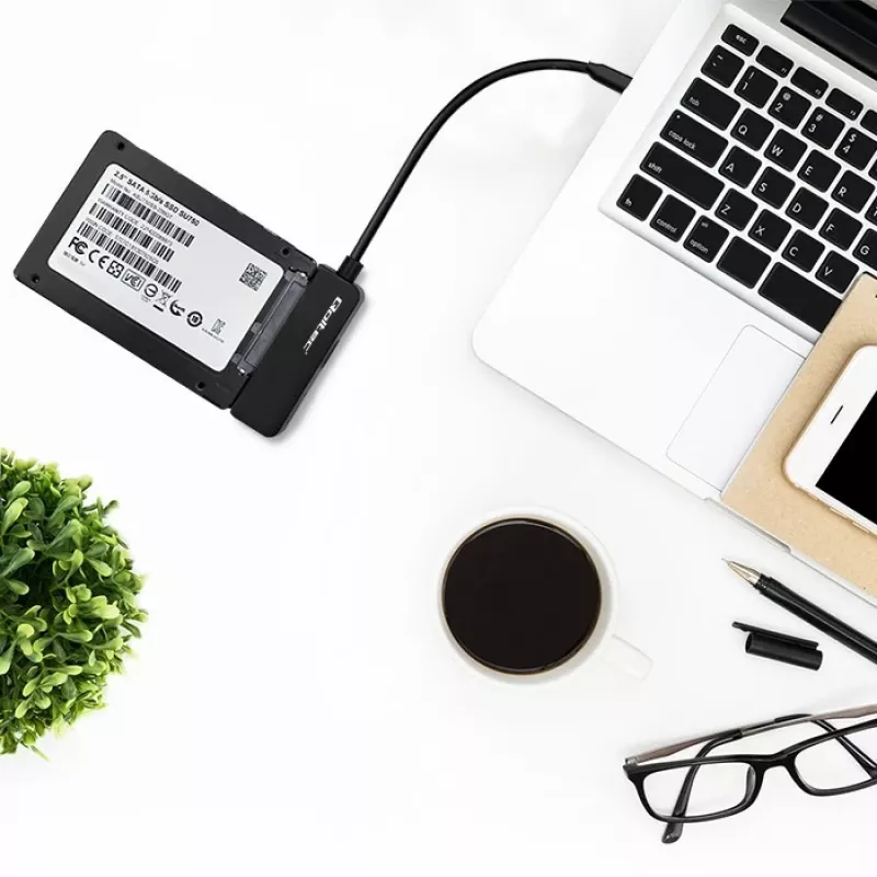 QOLTEC SATA adapteris 52269 2,5 collu diskam uz USB-C, atbalsta līdz 2TB